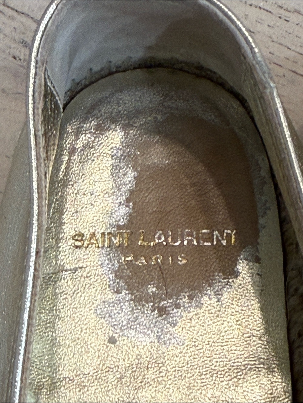 Yves Saint Laurent Gold Leather Monogram Espadrilles size 37.5 - Picture 13 of 15